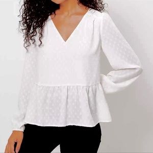 NWT LOFT Clip Peplum Blouse